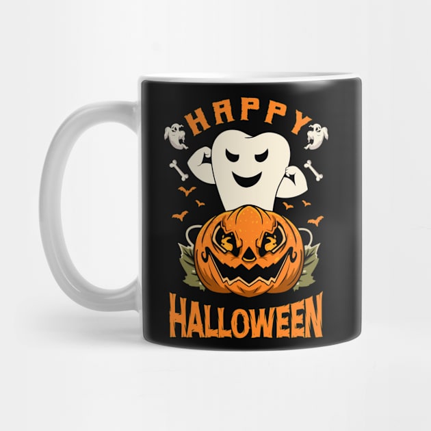 Dental Spooky Happy Halloween Dentist by vintagevector